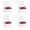 vidaXL Chair Cushion Set of 4 Wine Red Oxford fabric (100% polyester)