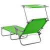 vidaXL Outdoor Sunbed Green Powder-coated steel and fabric
