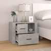 vidaXL Bedside Cabinet Concrete Grey Engineered wood 23.6 x 14.2 x 17.7 in