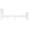 vidaXL Bed Frame White Powder-Coated Steel Super King Metal Bed