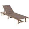 vidaXL Sunlounger Bamboo 78.7 x 25.6 x 34.3 in Adjustable Armrests