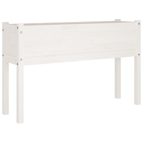 vidaXL Planter White Solid pinewood Large Durable Planter