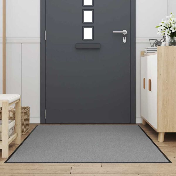 vidaXL Doormat Grey Polypropylene with PVC backing 45.3 x 78.7 in
