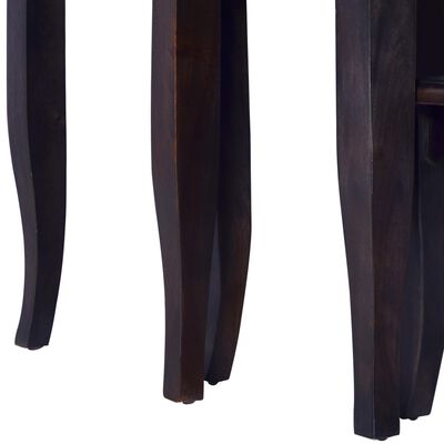 vidaXL Side Tables 3 pcs Light Black Coffee Solid Mahogany Wood