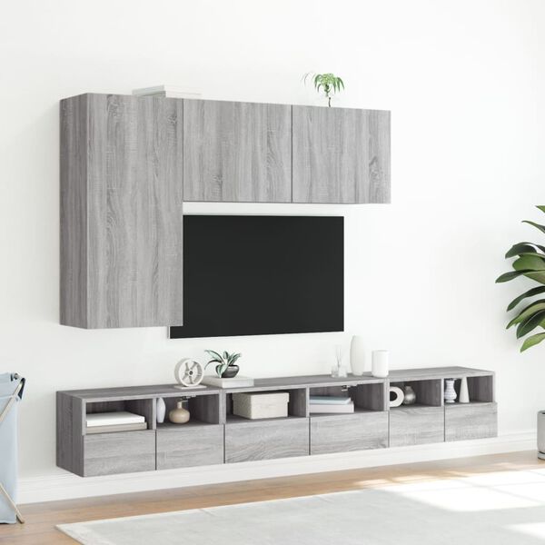 vidaXL TV Wall Cabinet Grey Sonoma Engineered wood Small TV Wall Cabinet