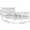 vidaXL Bed Frame White Steel 47.2 x 78.7 in Bed Frame Rectangular
