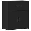 vidaXL Sideboard Black Engineered Wood Medium Sideboard Rectangular