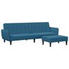 vidaXL Sofa Bed Blue Velvet 2-seater Transforms into different furniture