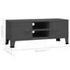vidaXL TV Cabinet Anthracite Metal 41.3x13.8x16.5 in TV Cabinet