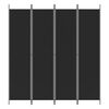 vidaXL 4-Panel Room Divider Black 78.7"x86.6" Fabric
