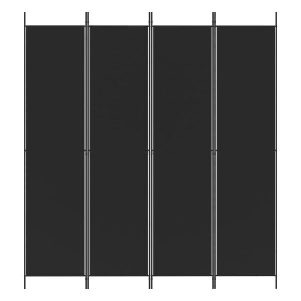vidaXL 4-Panel Room Divider Black 78.7"x86.6" Fabric