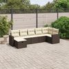 vidaXL Garden Sofa Set Brown Poly Rattan, Steel Large Modular