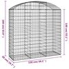 vidaXL Gabion Basket Silver Galvanized iron Large Decorative Inlays