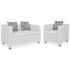 vidaXL Sofa Set Armchair and 2-Seater White Faux Leather