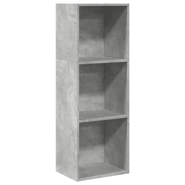 vidaXL Bookcase Concrete Grey Engineered Wood Medium Bookcase