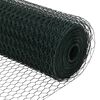 vidaXL Fence Post Green 82.02 x 1.31 ft (0.98 in mesh) Steel and PVC