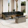 vidaXL Garden Sofa Set Set of 13 Grey PE Rattan Large Modular