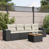 vidaXL Garden Sofa Set Black, Cream White
