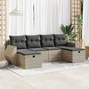 vidaXL Garden Sofa Set Light Grey PE Rattan Modular Garden Sofa Set