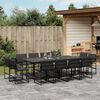 vidaXL Garden Dining Set Black Tempered Glass Large Foldable
