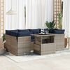 vidaXL 7 Piece Patio Sofa Set with Cushions Gray Poly Rattan Acacia