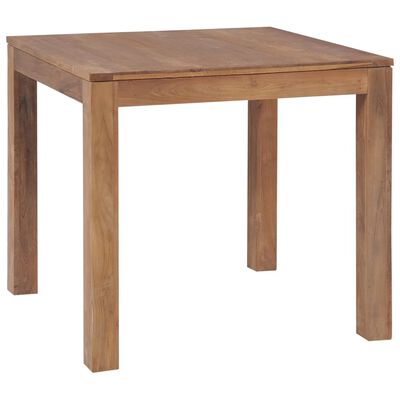 vidaXL Dining Table Solid Teak Wood with Natural Finish 32.3"x31.5"x29.9"
