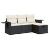 vidaXL Garden Sofa Set Black, Cream White