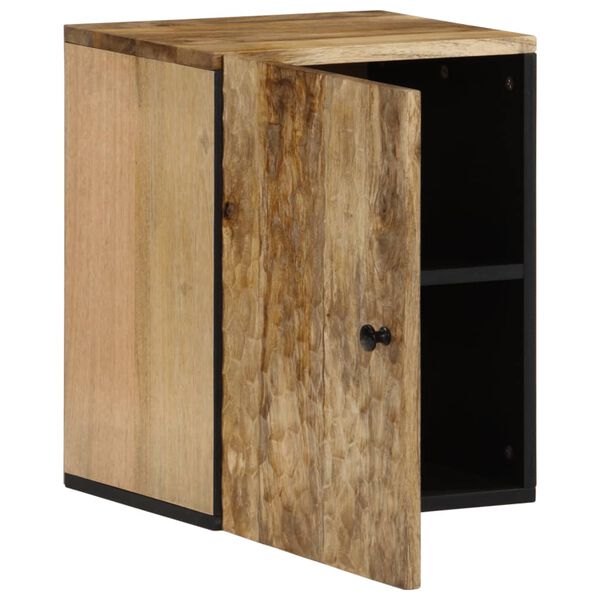 vidaXL Bathroom Wall Cabinet Natural Wood Solid Mango Wood, Engineered Wood