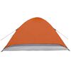 vidaXL Camping Tent Dome 4-Person Grey and Orange Waterproof