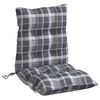 vidaXL Lowback Chair Cushion Set of 4 Gray Check Pattern