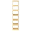 vidaXL Book Cabinet Natural Pine Solid Pinewood Tall Book Cabinet