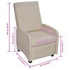 vidaXL Recliner Chair Cream Faux leather Standard Foldable