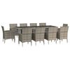 vidaXL Garden Dining Set Grey Poly rattan Large Durable