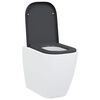 vidaXL Toilet Seat Anthracite 17.52 x 13.78 x 1.42 in Duroplast