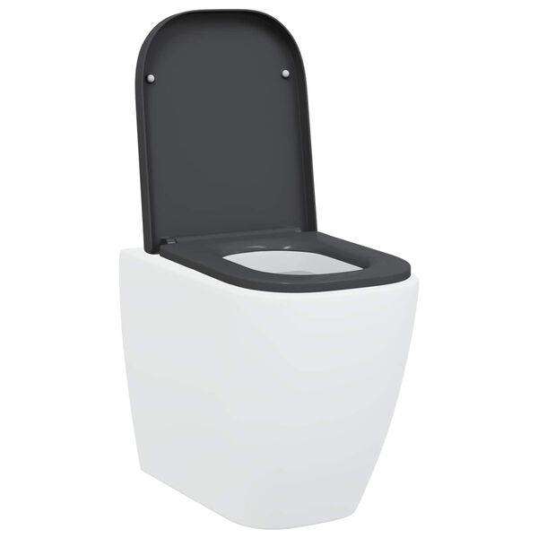 vidaXL Toilet Seat Anthracite 17.52 x 13.78 x 1.42 in Duroplast
