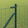 vidaXL Fence with Post Green 3.94 x 32.81 ft Steel