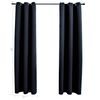 vidaXL Blackout Curtains with Rings 2 pcs Black 37"x63" Fabric