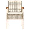 vidaXL Garden Chair Set of 2 Beige and Brown PE rattan Medium