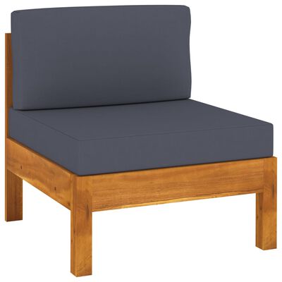 vidaXL 10 Piece Patio Lounge Set with Dark Gray Cushions Acacia Wood
