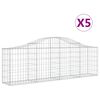 vidaXL Gabion Basket Set of 5 Silver Galvanized iron