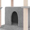 vidaXL Cat Tree Light Grey Engineered wood, plush, sisal Large Durable