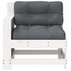 vidaXL Garden Sofa White and Anthracite Solid pine wood Standard