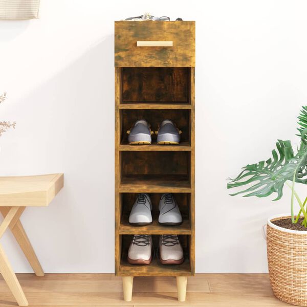 vidaXL Shoe Cabinet Smoked Oak Engineered Wood