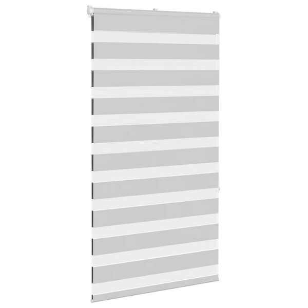 vidaXL Zebra Blind Light grey 100% polyester 27.6x59.1 in