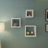 vidaXL Shelf White MDF Small Wall mounting Cube Shelf Square Retro