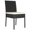 vidaXL Dining Set Black Poly rattan, powder-coated steel, glass