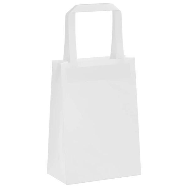vidaXL Paper Bags 50 pcs with Handles White 15x8x21 cm