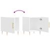 vidaXL Bedside Cabinet Set of 2 White Engineered wood, iron Standard