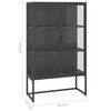 vidaXL Highboard Anthracite Steel, Tempered Glass Large Highboard