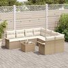 vidaXL Garden Sofa Set 9 pcs Beige Poly rattan